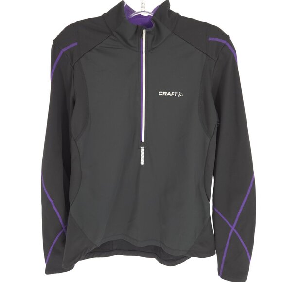 Craft Shirt Black Purple Athletic Workout Athleisure Gym Cycling Activewear L - Picture 1 of 16